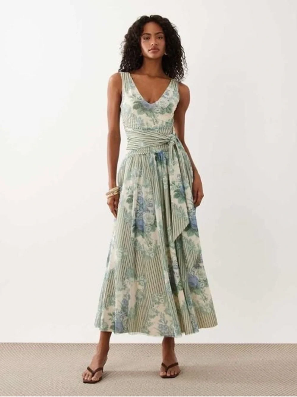 Abercrombie & Fitch Floral Maxi Dress M Coquette Cottagecore Knit Sleeveless